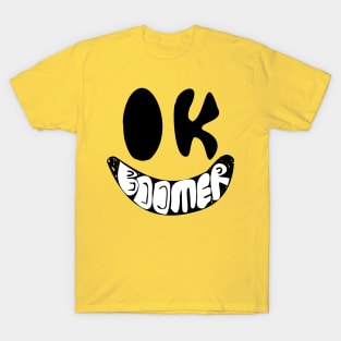 OK Boomer Large Infinity Smiling, Happy Face T-Shirt